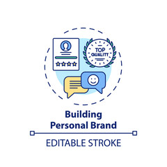 Building personal brand concept icon. Online tutoring benefits. Determine what you want to be known for idea thin line illustration. Vector isolated outline RGB color drawing. Editable stroke