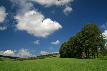 Landscape of Komancza - village in Bieszczady Mountains, Poland