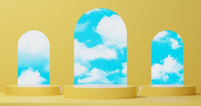 Abstract 3d render, Mock up podium for product presentation, abstract minimal concept, Showcase, geometric background, Product Presentation