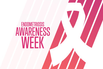 Endometriosis Awareness Week. Holiday concept. Template for background, banner, card, poster with text inscription. Vector EPS10 illustration.