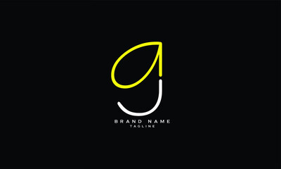 AG, AJ, Abstract initial monogram letter alphabet logo design