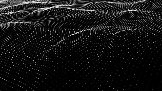 Metaverse Mix Digital flow seamless wave abstract dots stream 4K background loop 