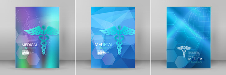 Blue medical background abstract - concept health care or medicine technology. Vector Illustration EPS 10, Graphic Design elements vertical banner, flyer dental service, presentation brochure
