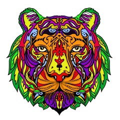 tiger head tattoo  logo coloring