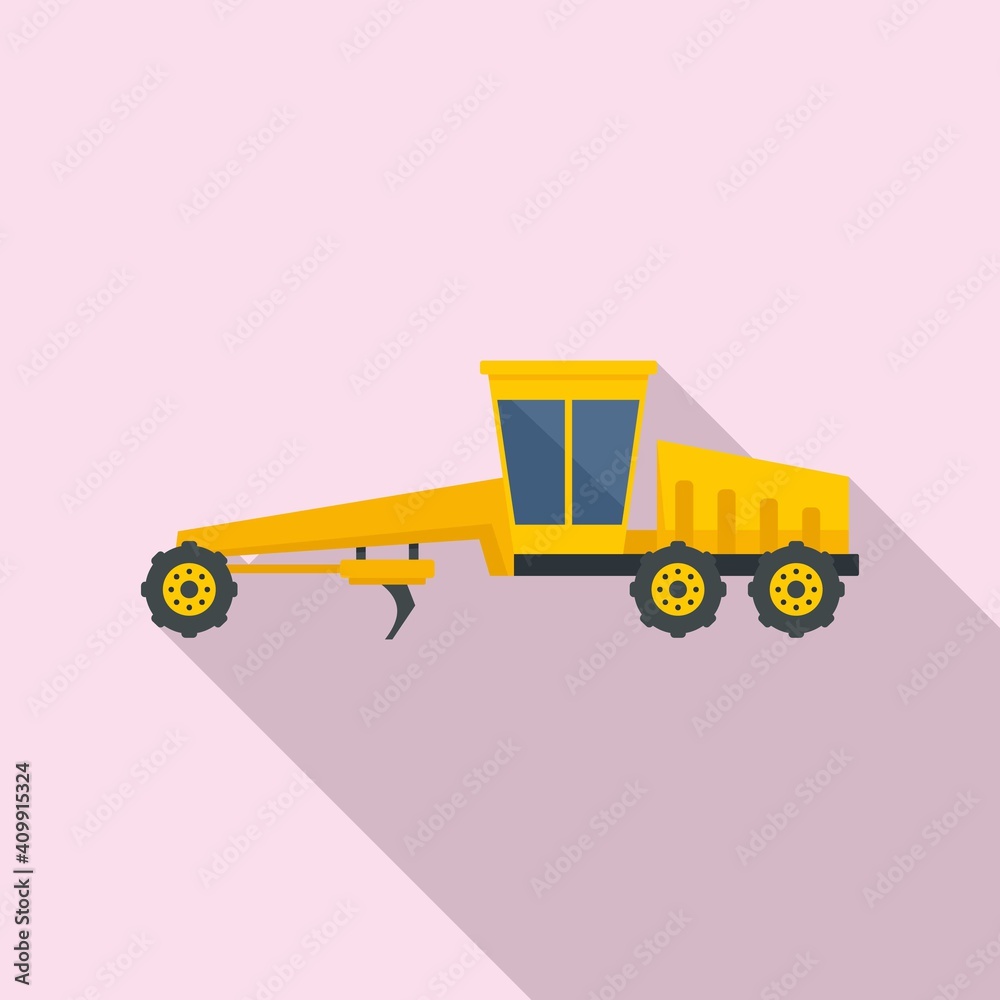 Sticker grader machine icon. flat illustration of grader machine vector icon for web design