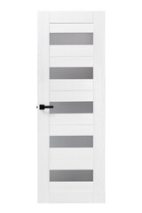 Modern white wooden door isolated on white background