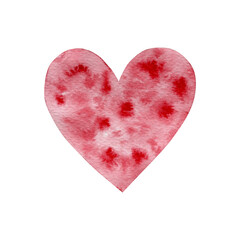 Naklejka na ściany i meble Watercolor decorative heart isolated on white background. Valentine's Day .