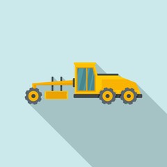 Grader machine vehicle icon. Flat illustration of grader machine vehicle vector icon for web design