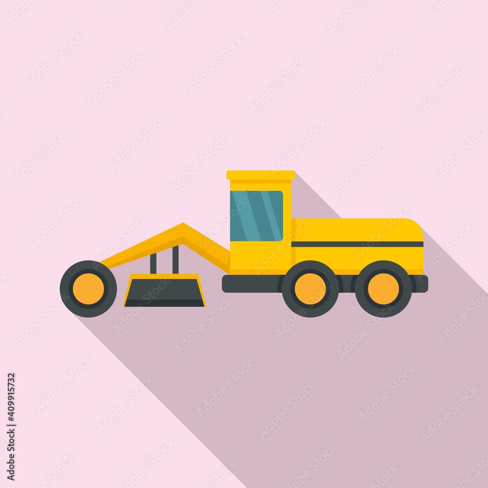 Poster grader machine building icon. flat illustration of grader machine building vector icon for web desig