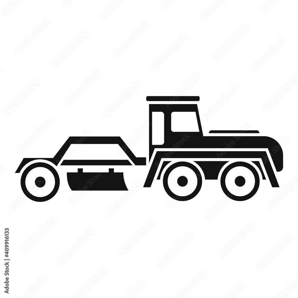 Poster grader machine tractor icon. simple illustration of grader machine tractor vector icon for web desig