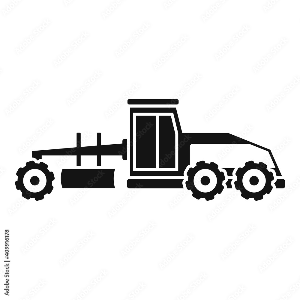 Poster grader machine vehicle icon. simple illustration of grader machine vehicle vector icon for web desig
