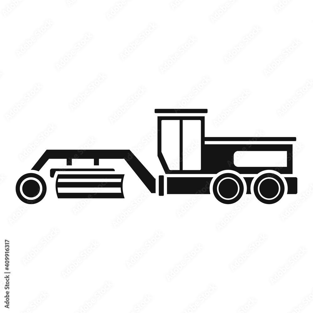 Poster grader machine grapple icon. simple illustration of grader machine grapple vector icon for web desig