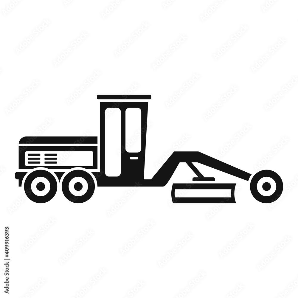 Poster grader machine bulldozer icon. simple illustration of grader machine bulldozer vector icon for web d