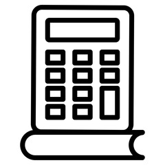 Calculator with booklet, accounting education icon