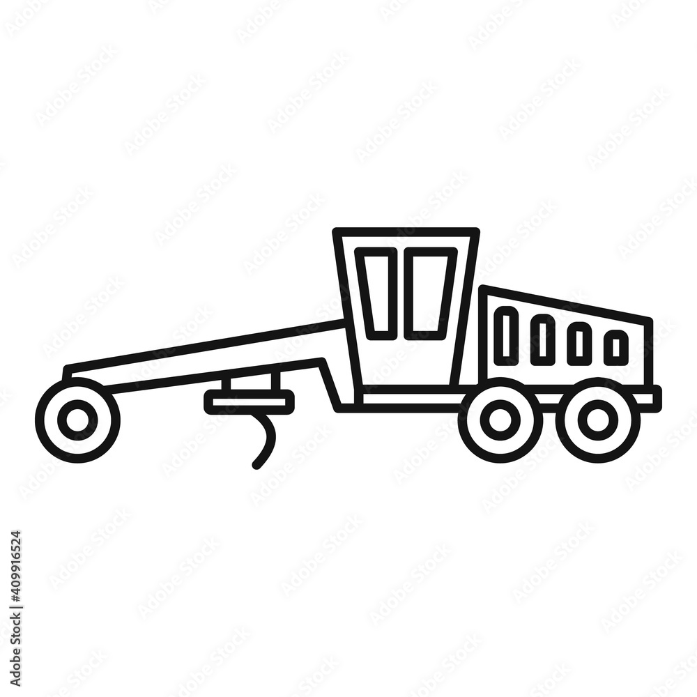 Poster grader machine icon. outline grader machine vector icon for web design isolated on white background