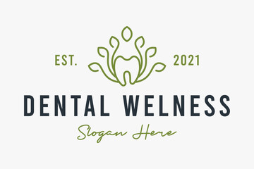 Dental wellness logo design premium