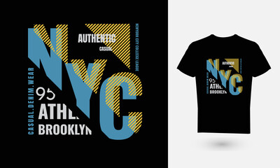 Vector illustration of text graphics, NEWYORK, NYC. perfect for the design of T-shirts, hoodies, etc. - obrazy, fototapety, plakaty