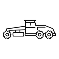 Grader machine construction icon. Outline grader machine construction vector icon for web design isolated on white background