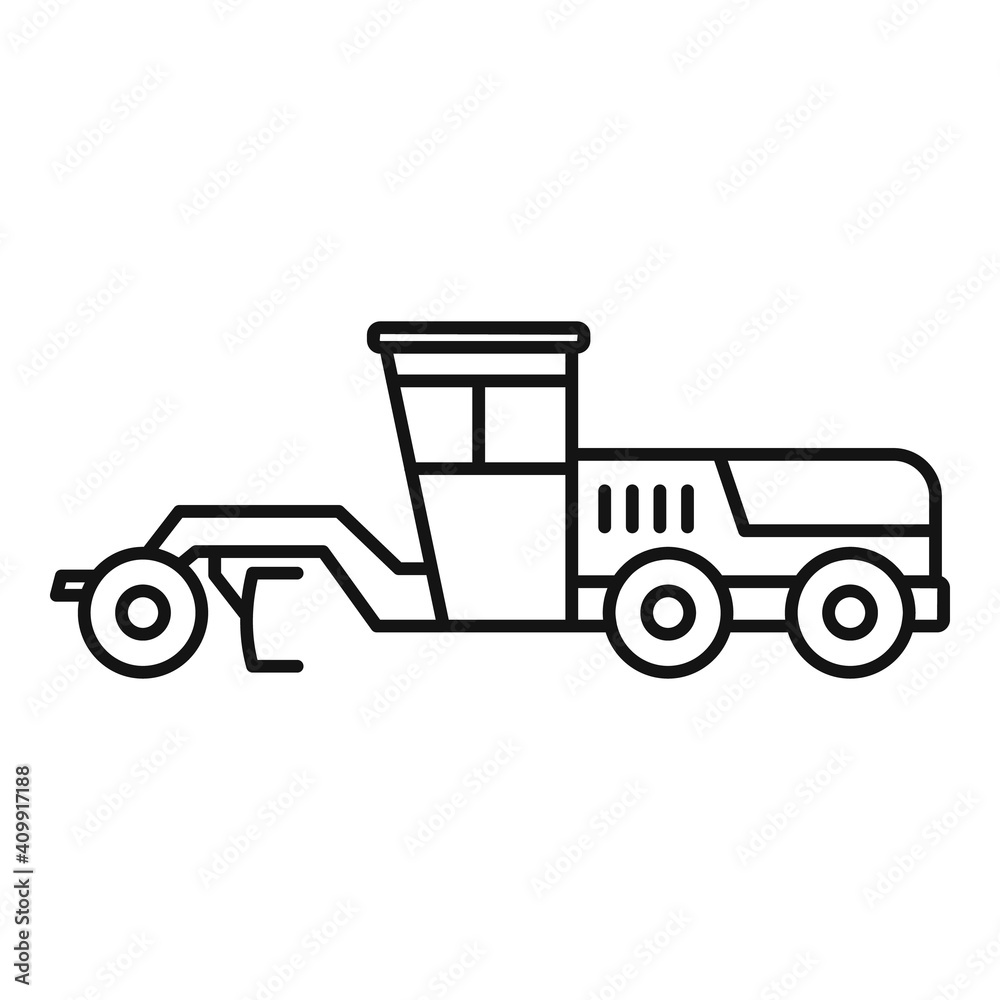 Poster grader machine building icon. outline grader machine building vector icon for web design isolated on