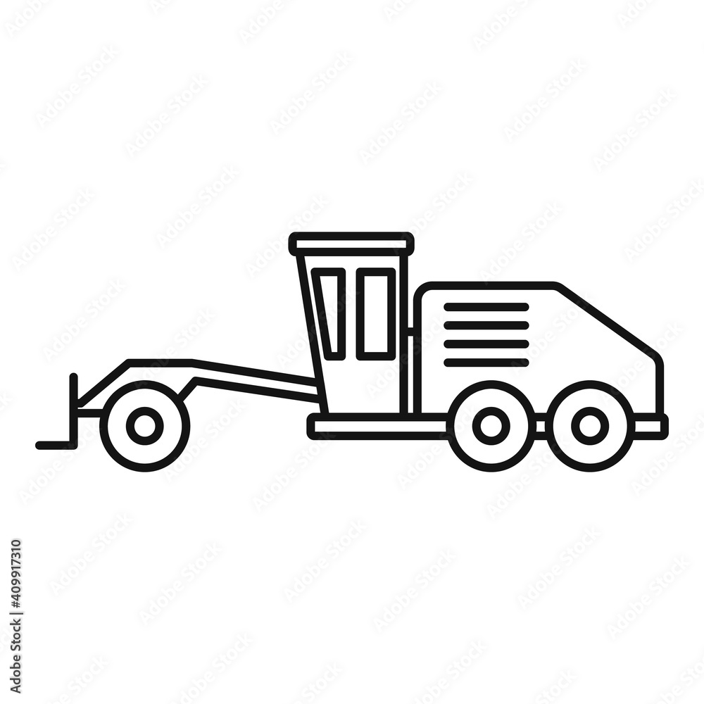 Poster grader machine scraper icon. outline grader machine scraper vector icon for web design isolated on w