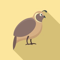 Quail icon. Flat illustration of quail vector icon for web design