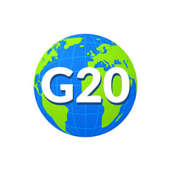 G20 world globe infographic map icon summit