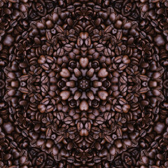 Grafik Mandala mit Kaffeebohnen