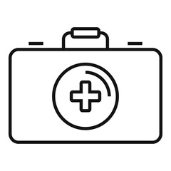 First aid kit icon. Outline first aid kit vector icon for web design isolated on white background