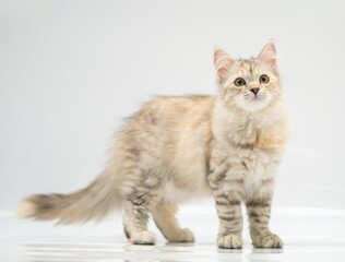 Fototapeta na wymiar Siberian cat on white backgrounds