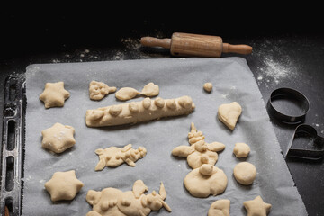 Kids activity with bread dough at home