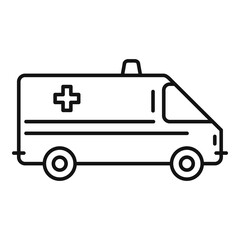 Ambulance car icon. Outline ambulance car vector icon for web design isolated on white background