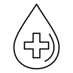 Medical blood drop icon. Outline medical blood drop vector icon for web design isolated on white background