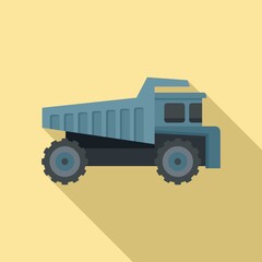 Tipper lorry icon. Flat illustration of tipper lorry vector icon for web design