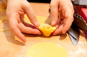 hand made squash tortellini