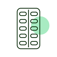 Pills strip vector icon. Medical sign
