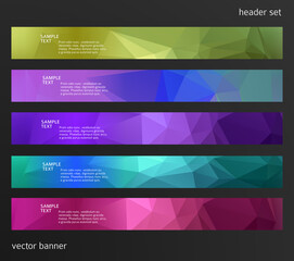 Set Design elements business presentation template. Vector illustration horizontal web banners background, backdrop abstract blurry form. EPS 10 for web buttons template, web site page presentation