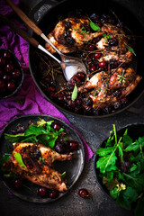 Rosemary Cherry Balsamic Roasted Chicken...style vintage