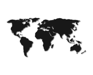 Map of the world with shadow effect