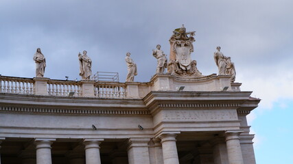 Fototapeta na wymiar St. Peter, Vatican City. Low angle view of the statue of St. Peter