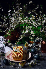 Hot cross bun loaf.traditional easter pastries.