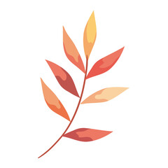 autumn branch with leafs plant foliage icon vector illustration design
