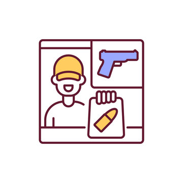 man with gun and bullet icon clip art preview