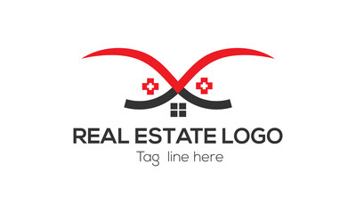 House roof logotype or sign with text Roof Builders. Minimalist logo for building or industrial company, vector illustration.