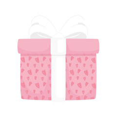 gift box present with hearts love vector illustration design