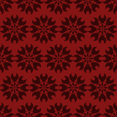 Seamless pattern created by several objects set to background like flowers