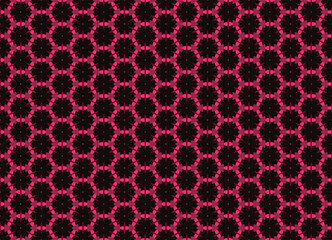 Circles, triangles, and other geometric images in the black background