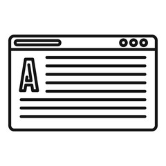 Foreign language web study icon. Outline foreign language web study vector icon for web design isolated on white background