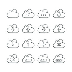 Cloud Upload Illustration Icon Set - 409925715