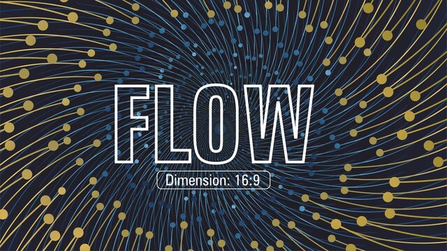 Cover with flowing pattern on black background. Dimension a4. Vector illustration. EPS10.