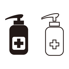 Hand sanitizer set icon. Vector icon isolated on white background